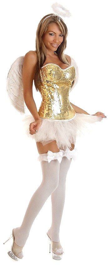 Daisy Corsets Women's 4 PC Glitter Angel Costume - 2X