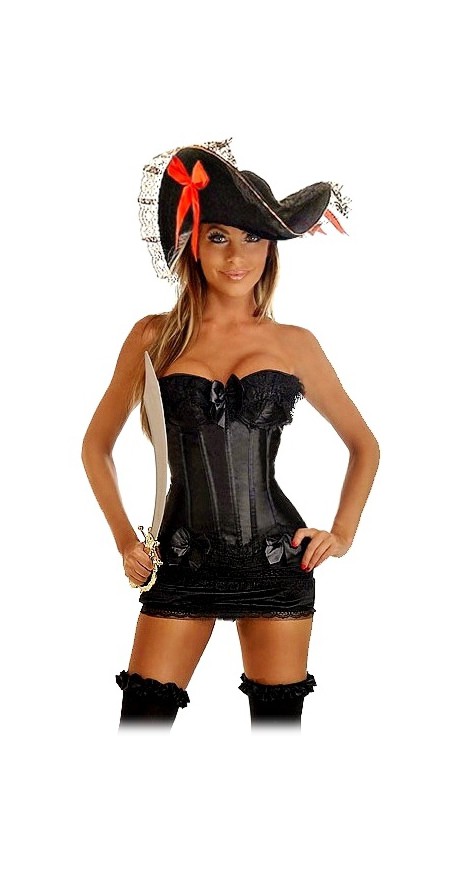 Daisy Corsets Women's 4 PC Pin-Up Pirate Corset Costume - 2X