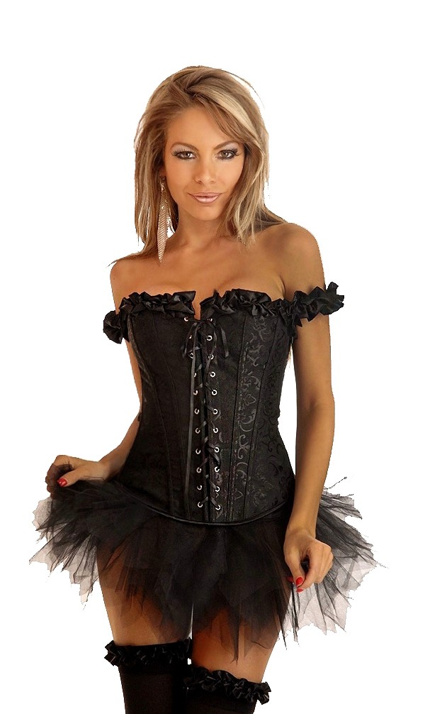 Daisy Corsets Women's Embroidered Peasant Top Corset and Pettiskirt - 2X