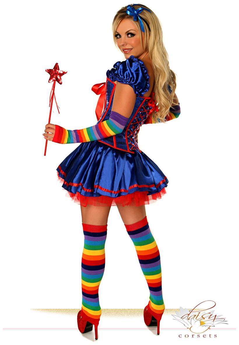 Daisy Corsets Women's 6 PC Sexy Rainbow Girl Costume - 2X