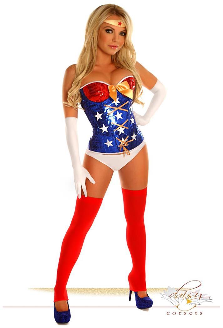 Daisy Corsets Women's 4 PC Sexy Comic Heroine Costume - 2X