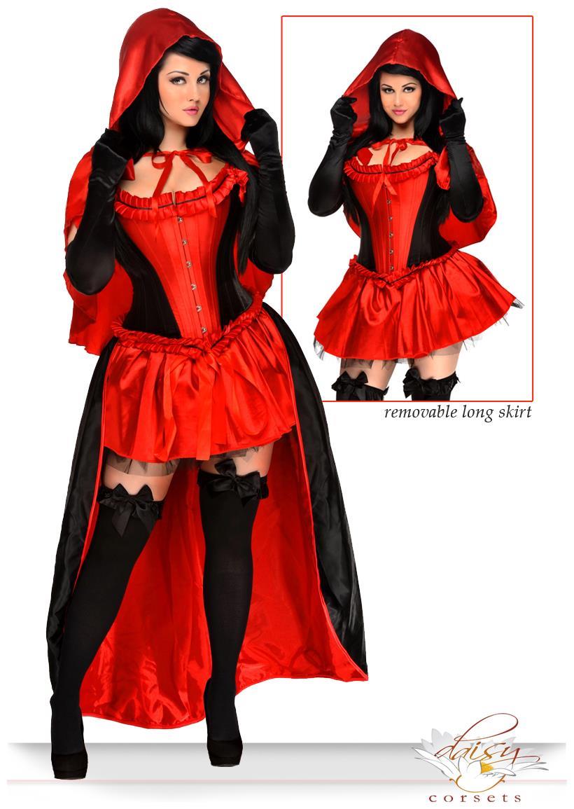 Daisy Corsets Women's 5 PC Sexy Red Riding Hood Costume - 2X for Valentines Day