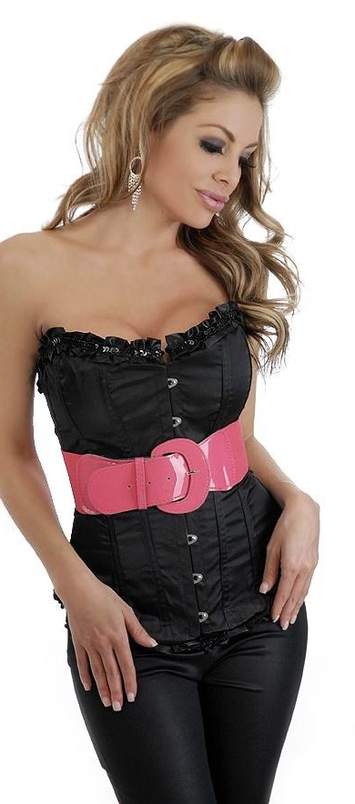 Daisy Corsets Women's Sequin and Ruffle Strapless Belted Corset - Large