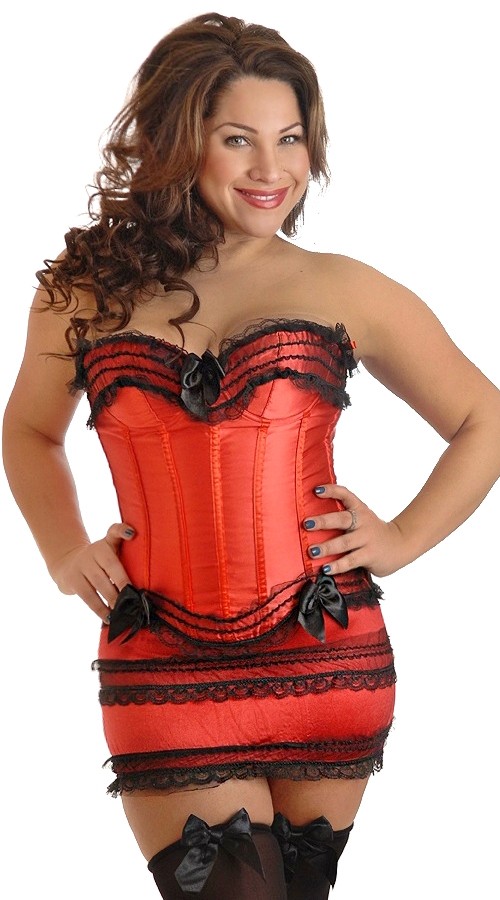 Daisy Corsets Women's Plus Size Burlesque Corset and Skirt Set - 2X for Valentines Day