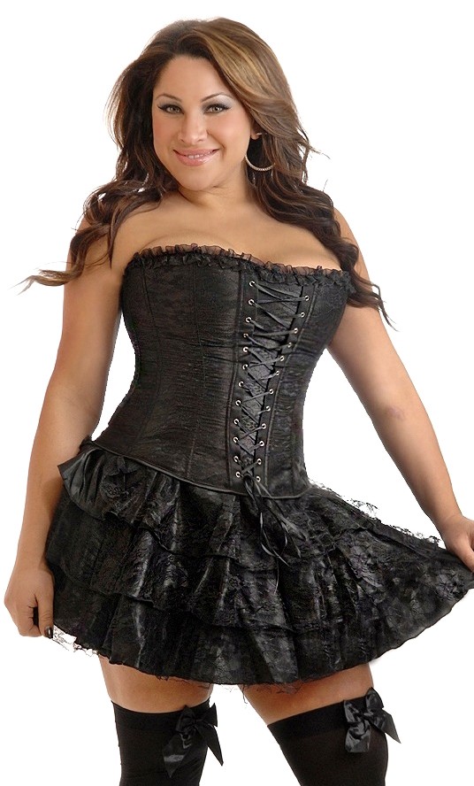 Daisy Corsets Women's Plus Size Black Lace Corset Dress - 2X