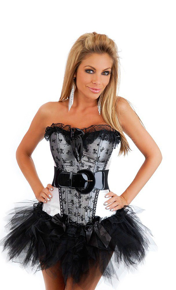 Daisy Corsets Women's Burlesque Bows Belted Corset and Pettiskirt - 2X