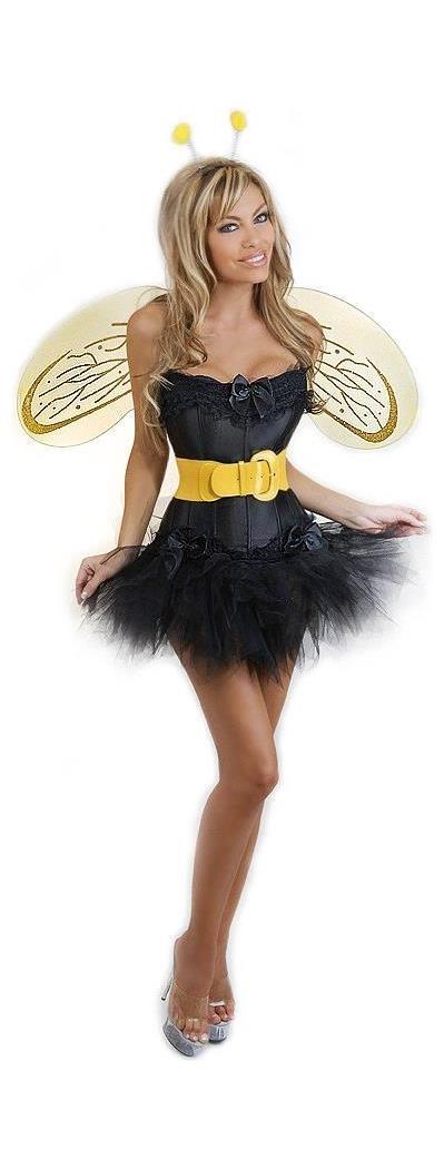 Daisy Corsets Women's 5 PC Sexy Bumblebee Costume - Black - 2X