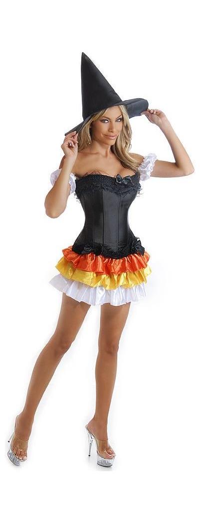 Daisy Corsets Women's 4 PC Sexy Witch Costume - Black - Large