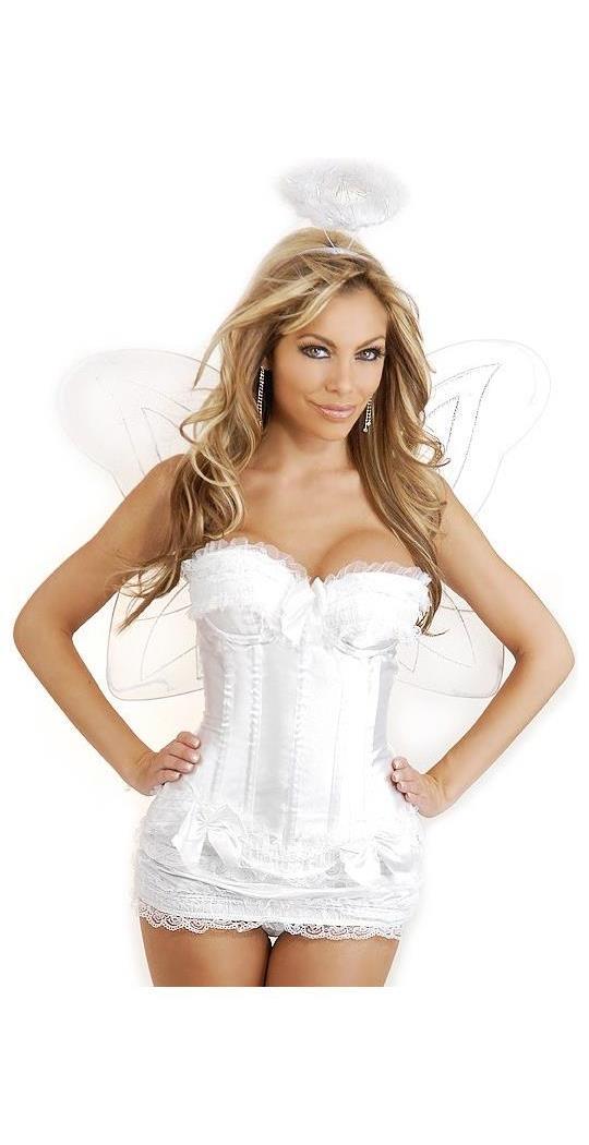 Daisy Corsets Women's 4 PC Sexy Angel Costume - White - 2X