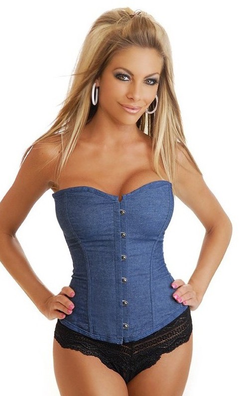 Daisy Corsets Women's Strapless Denim Corset - Large