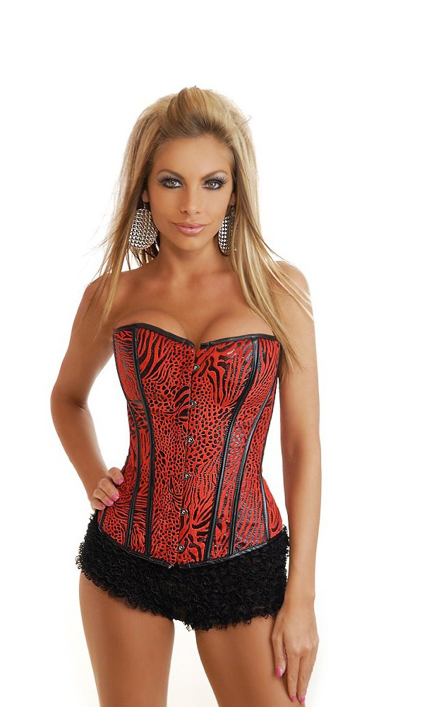 Daisy Corsets Women's Fur and Leather Animal Print Corset - 2X