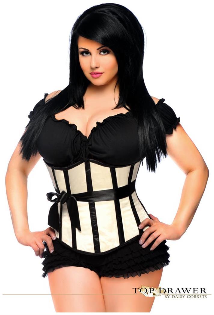 Daisy Corsets Women's Top Drawer Ivory Steel Boned Underbust Corset - Ivory - L