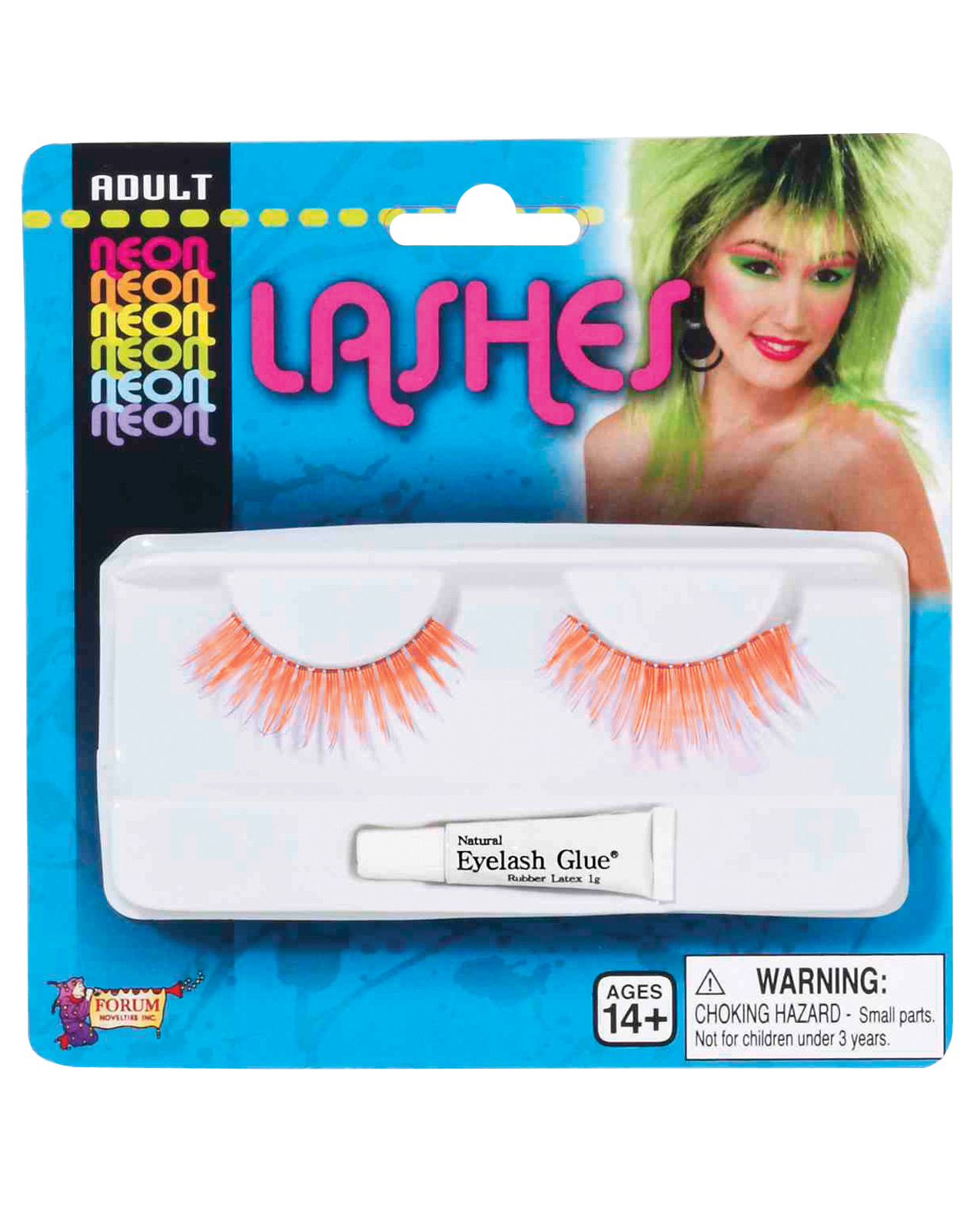 Forum Novelties Inc Women's Neon Eye Lashes - Orange - Orange - 53 for Mardi Gras