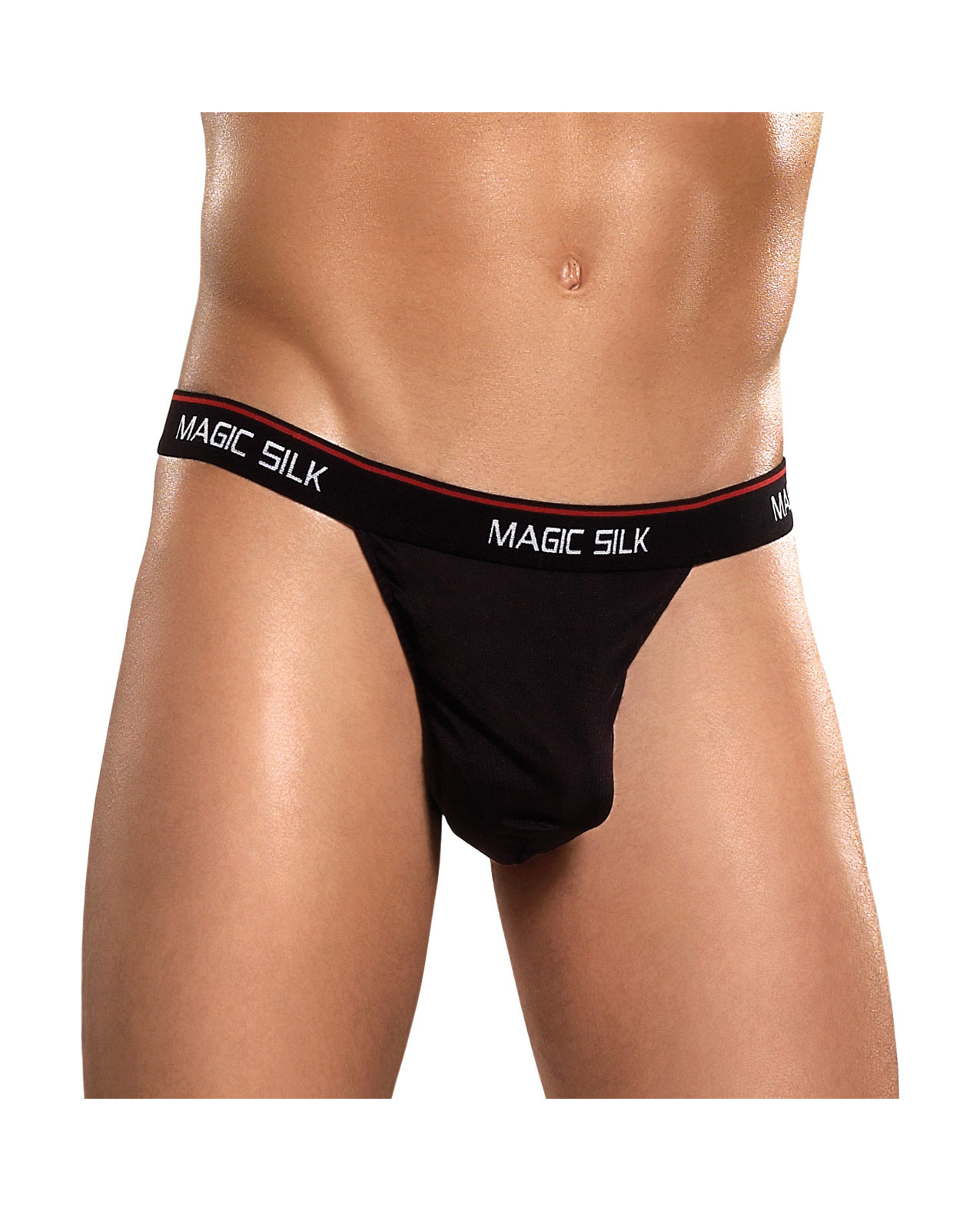 Magic moments int'l Men's 100% silk micro thong black - L0