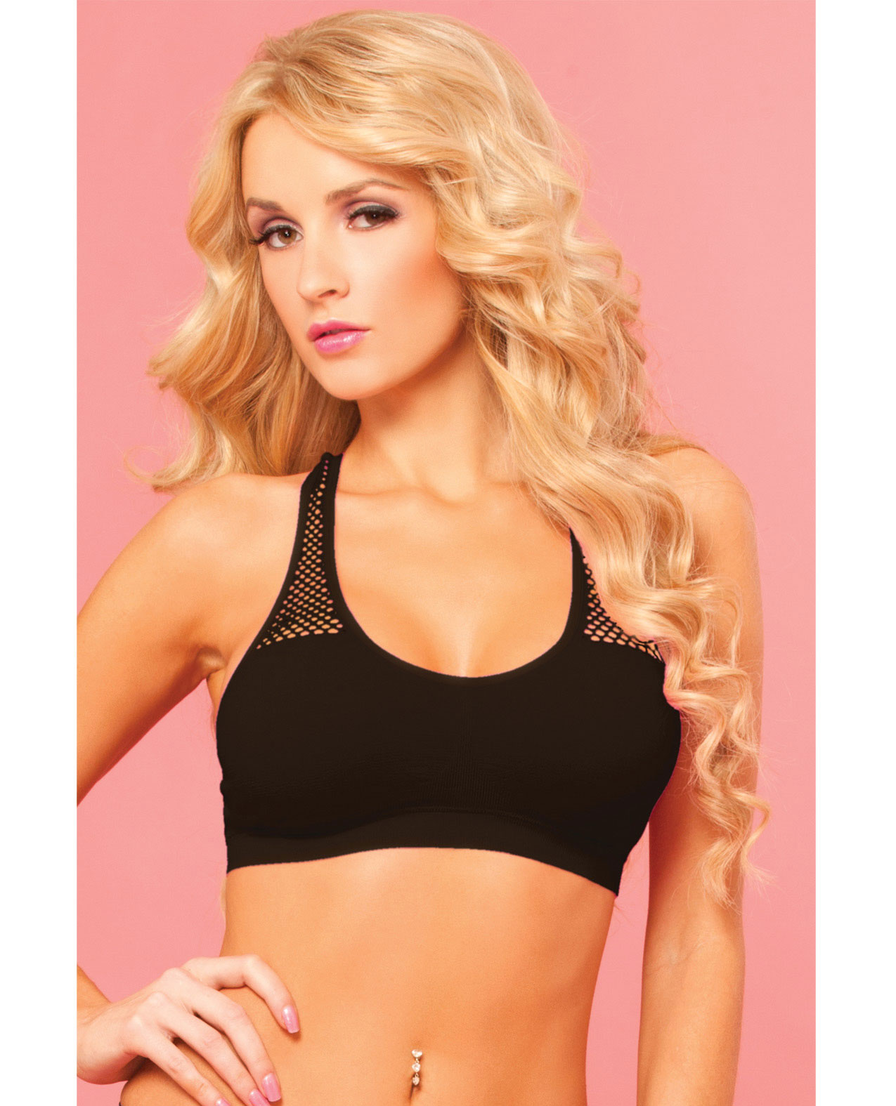 Rene rofe Women's Sporty Breathable Mesh Bra with Removable Pad - ML