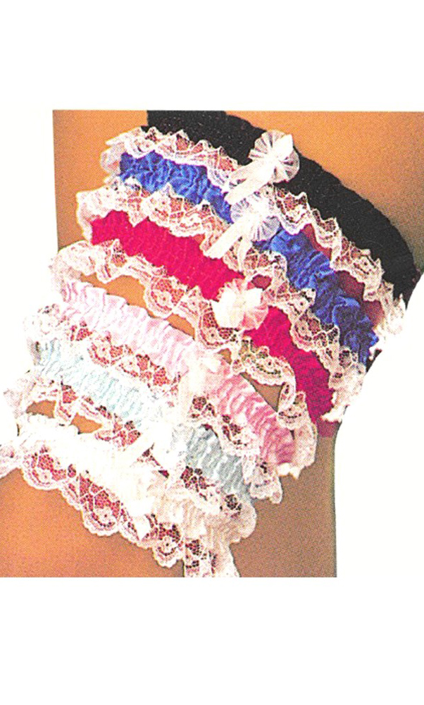 Elegant Moments Women's Assorted leg garters - BABY PINK/WHITE - One Size