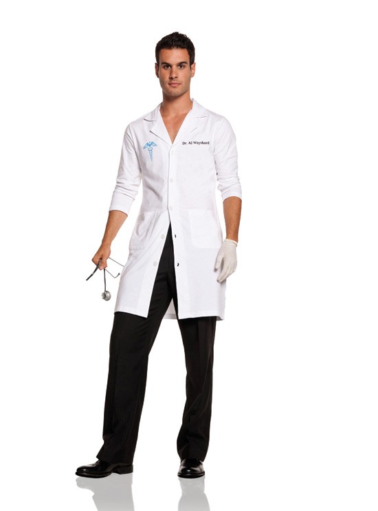 Elegant Moments Men's 2 pc Dr. Al Wayshard Costume - WHITE - L