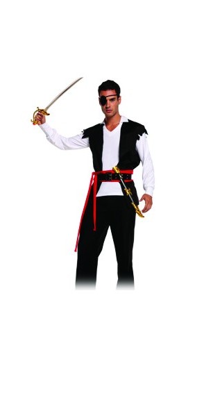 Elegant Moments Men's 5 pc Shipwreck Stud Costume - BLACK/WHITE - L