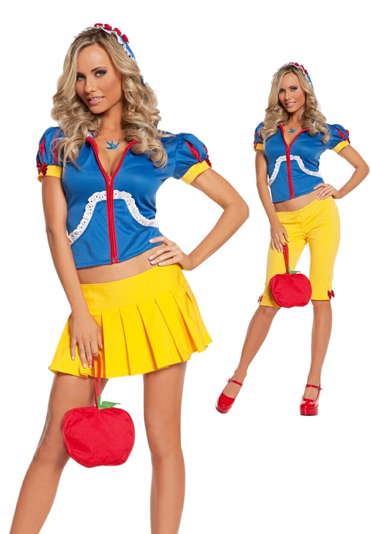 Elegant Moments Women's 5 pc Poison Apple Princess Costume - ROYAL/YELLOW - L