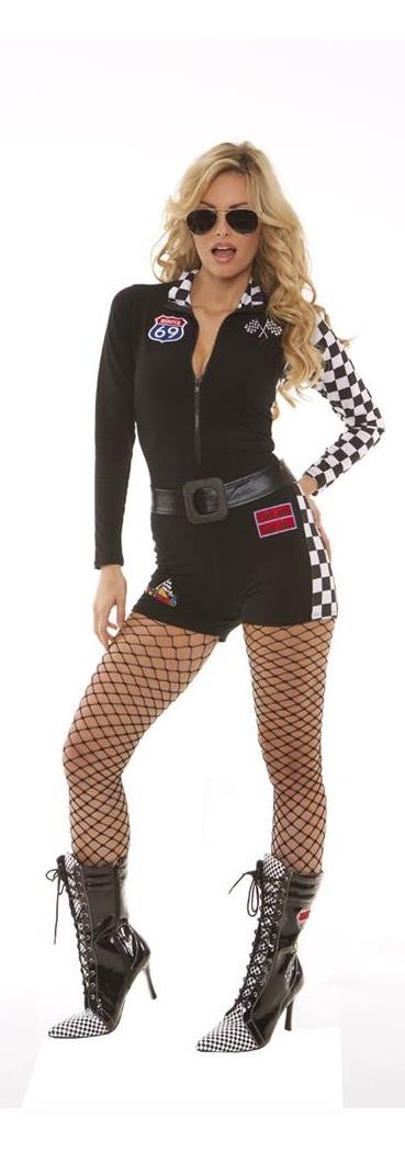 Elegant Moments Women's 2 pc. Fast and Fun Costume - BLACK/WHITE - L