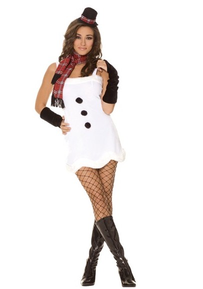 Elegant Moments Women's 4 pc Foxy Frosti Costume - WHITE - L