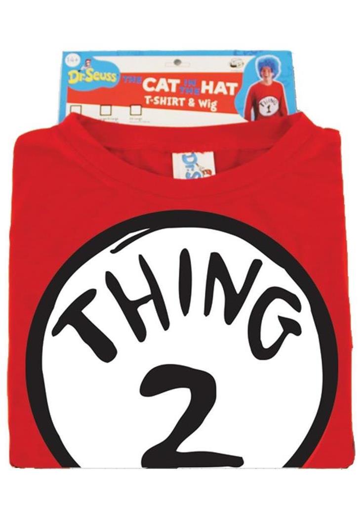 Elope Women's Dr Seuss Thing 2 T-Shirt With Wig - Standard