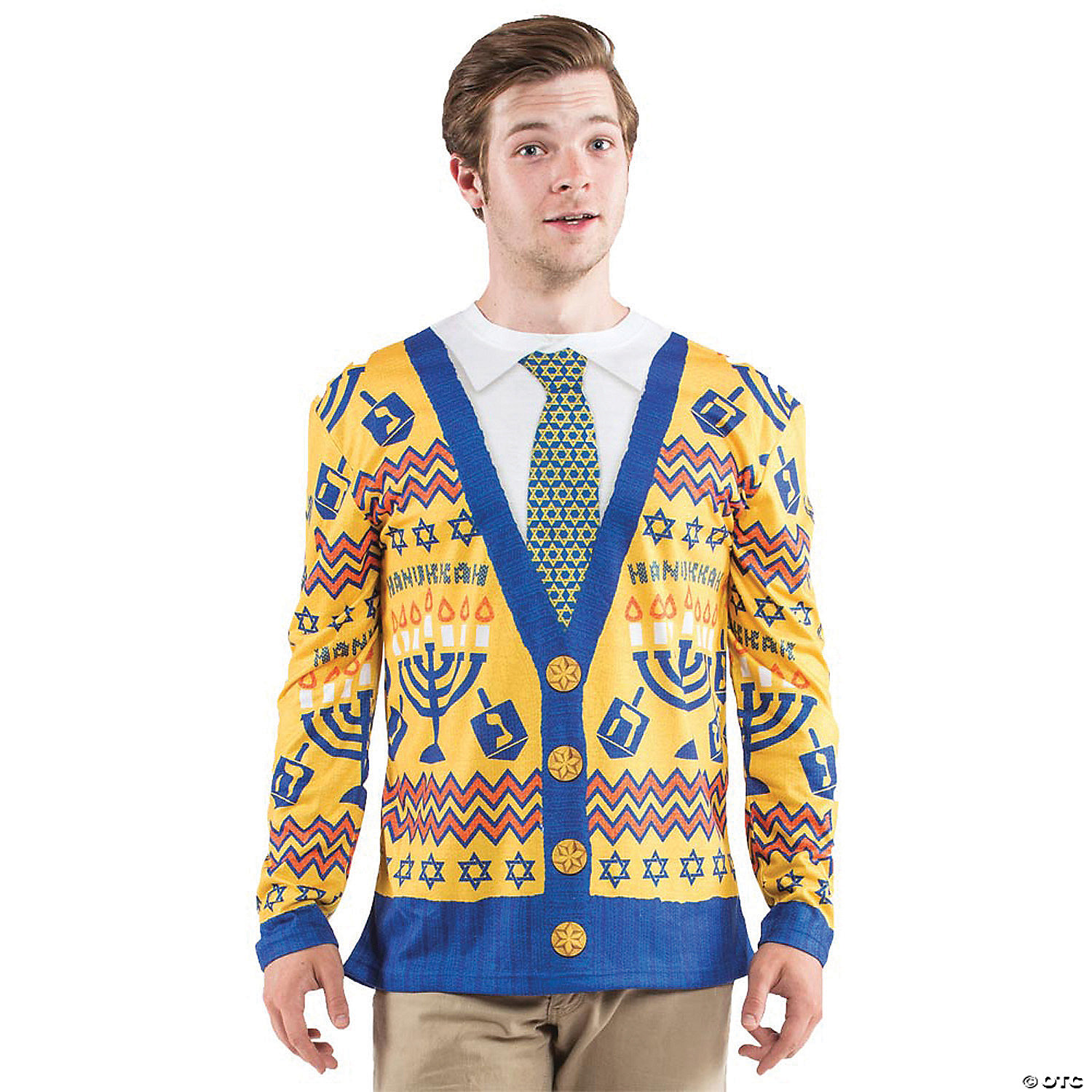 Creative Apparel Concepts Men's Ugly Hanukkah Sweater - Multi - Large