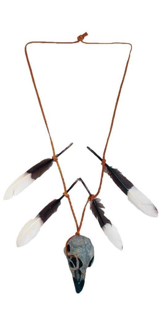 Fun World/Holiday Times Women's Native Warrior Skull Necklace - Standard