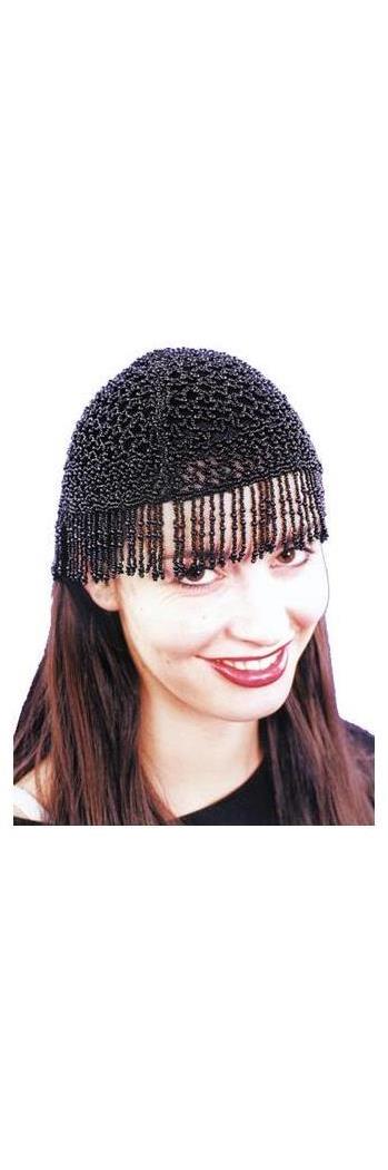 Western Fashion Women's 20S Beaded Cap Black - Standard