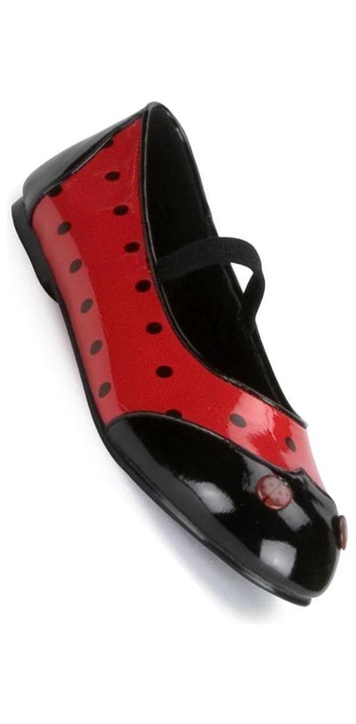 Pleaser Women's Black Red Ladybug Child Shoes - 12-13 for Valentines Day