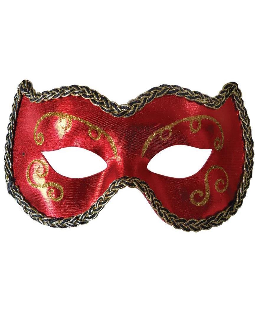 Seasonal Visions International Men's Red Gold Opera Eye Mask - Standard