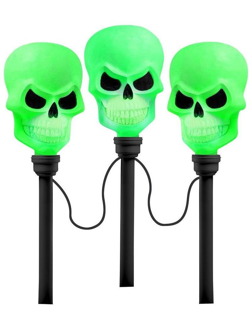 Gemmy Industries Corp. Color Changing Pathway 3 Skull Decoration - Standard