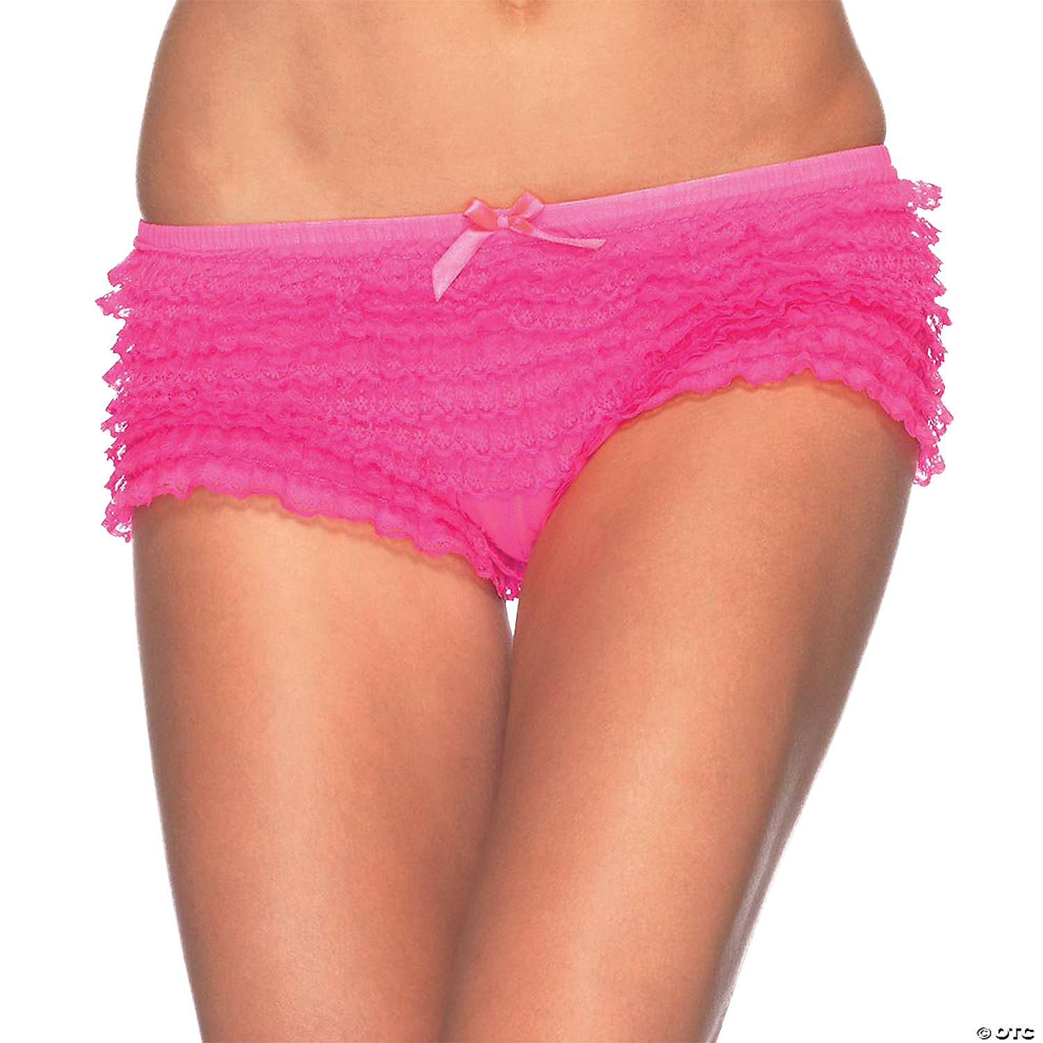 Leg Avenue Women's Briefs Ruffle Neon Pink Panty - Standard