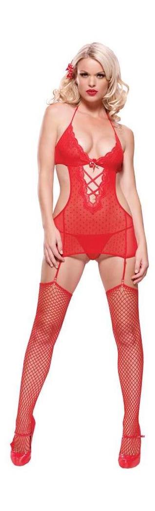 Leg Avenue Women's Garter Mini Dress With Garters - 10-14 for Valentines Day