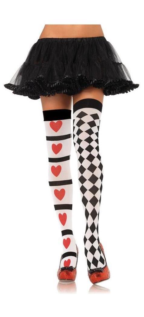 Leg Avenue Women's Tights Harlequin And Hearts - Standard