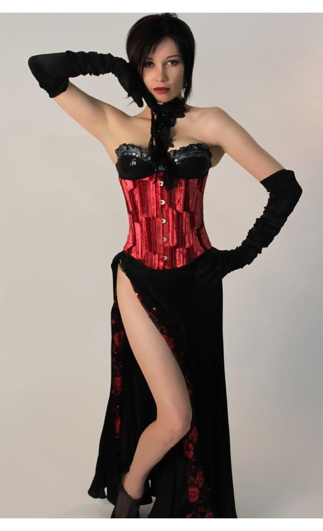 Timeless Trends Women's Radian Red Velvet Corset - Size36 for Valentines Day