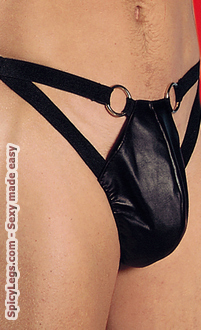 Leather Thong With Rings