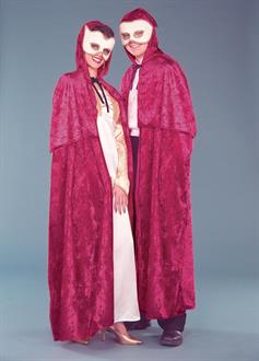 Hooded Velvet Double Cape (Wine) Adult