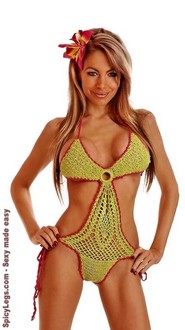 Watermelon Crochet Pucker Back Monokini
