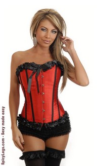 Red Satin Burlesque Corset