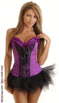 Purple Sequin Pin-Up Corset and Pettiskirt