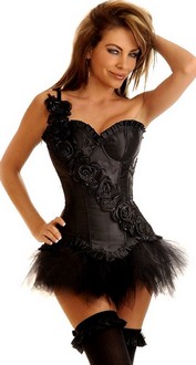Floral Strap Underwire Corset and Pettiskirt