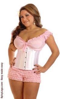 Plus Size White Underbust Corset