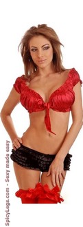 Red Satin Peasant Top