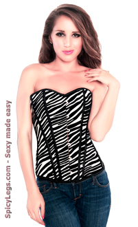 Zebra Animal Print Vinyl Womens Corset Top