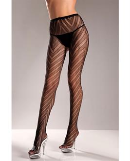 Designed Chevron Pattern Lycra Lace Pantyhose