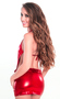 Spicy Red Hot Halter Mini Dress with G-String