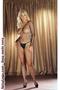Fishnet long sleeved open crotch bodystocking black