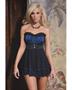 Lycra/mesh babydoll with padded cups and g-string