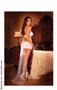 Mesh bra, skirted thong with long veil in back